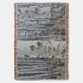 パーソナライズされたハート素朴の国名 スローブランケット (正面縦)