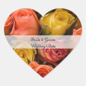 パーソナライズされたハート結婚式用シールテンプレート ハートシール (正面)