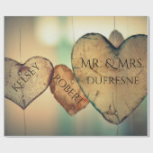 パーソナライズされたハート結婚/記念日 ラッピングペーパー (フラット)