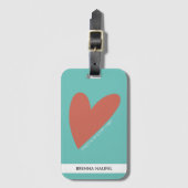 パーソナライズされたハート聖書聖句キリスト教信仰ラグ ラゲッジタグ (正面縦)