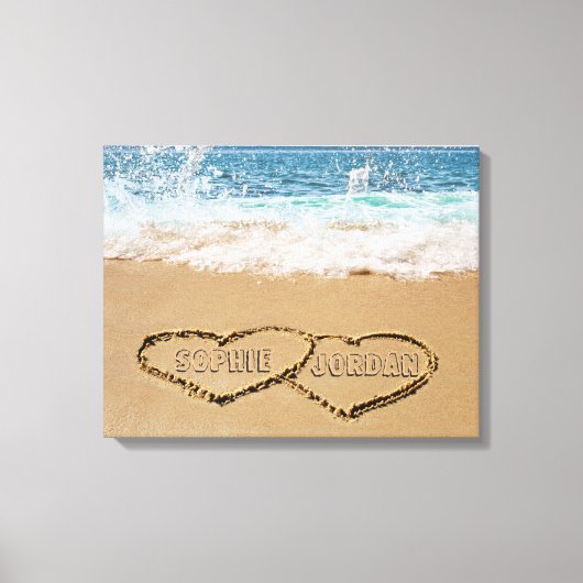 パーソナライズされたハート キャンバスプリント (正面)