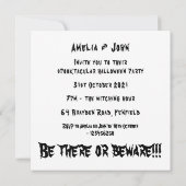 パーソナライズされたハ不気味ロウィン幽霊たちパーティーインビタ 招待状 (裏面)