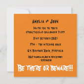 パーソナライズされたハ不気味ロウィン幽霊たちパーティーインビタ 招待状 (裏面)