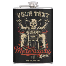 パーソナライズされたバイカー スケルトン オートバイ ショップ ガレージ