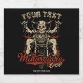 パーソナライズされたバイカー スケルトン バイク ショップ ガレージ ビールラベル (シングルラベル)