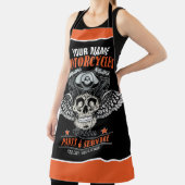 パーソナライズされたバイカー フライング スカル オートバイ ショップ エプロン (インサイチュ)