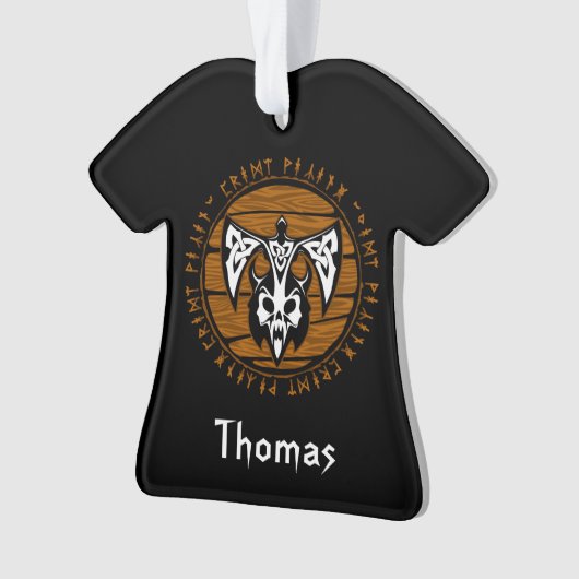 パーソナライズされたバイキングウォリアースカル オーナメント (正面)