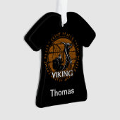 パーソナライズされたバイキング動揺してバーサーカーレイダーアックス オーナメント (正面)