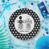 パーソナライズされたバイクもしくは自転車に乗る人ウェディングパーティーフード紙プレート ペーパープレート (パーティー)