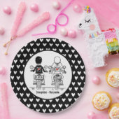 パーソナライズされたバイクもしくは自転車に乗る人ウェディングパーティーフード紙プレート ペーパープレート (パーティー)