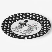 パーソナライズされたバイクもしくは自転車に乗る人ウェディングパーティーフード紙プレート ペーパープレート (アングル)