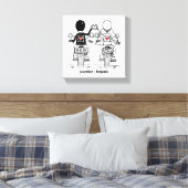 パーソナライズされたバイクもしくは自転車に乗る人バイカ結婚ーズキャンバス印刷 キャンバスプリント (インサイチュ (寝室))