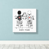 パーソナライズされたバイクもしくは自転車に乗る人バイカ結婚ーズキャンバス印刷 キャンバスプリント (インサイチュ (ウッドフロア))