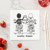 パーソナライズされたバイクもしくは自転車に乗る人バイカ結婚ーペーパーナプキン スタンダードランチョンナプキン (インサイチュ)