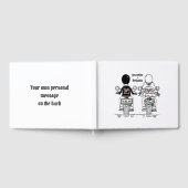 パーソナライズされたバイクもしくは自転車に乗る人バイク結婚ス ゲストブック (全面)