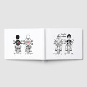 パーソナライズされたバイクもしくは自転車に乗る人バイク結婚ス ゲストブック (全面)