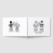 パーソナライズされたバイクもしくは自転車に乗る人バイク結婚ス ゲストブック (全面)