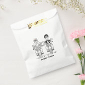 パーソナライズされたバイクもしくは自転車に乗る人バイク結婚式の引き出物バッグ フェイバーバッグ (封をした状態)