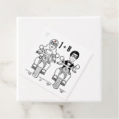 パーソナライズされたバイクもしくは自転車に乗る人バイク結婚式の引き出物ラベル フェイバータグ (インサイチュ)