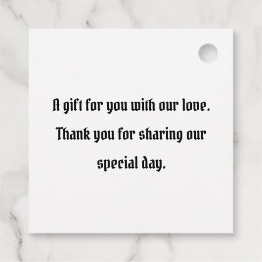 パーソナライズされたバイクもしくは自転車に乗る人バイク結婚式の引き出物ラベル フェイバータグ (裏面)