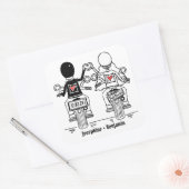 パーソナライズされたバイクもしくは自転車に乗る人バイク結婚式用シール スクエアシール (封筒)