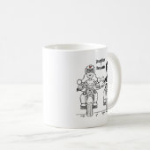 パーソナライズされたバイクもしくは自転車に乗る人対の結婚ギフトセラミックマグカップ コーヒーマグカップ (正面右)