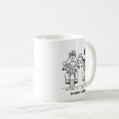 パーソナライズされたバイクもしくは自転車に乗る人対の結婚ギフトセラミックマグカップ コーヒーマグカップ (正面右)