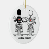 パーソナライズされたバイクもしくは自転車に乗る人結婚のギフトセラミック装飾 セラミックオーナメント (右)