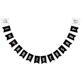 パーソナライズされたバイクもしくは自転車に乗る人結婚カップル バンティングフラッグ