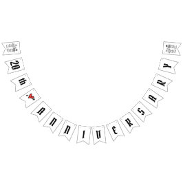 パーソナライズされたバイクもしくは自転車に乗る人結婚カップル バンティングフラッグ