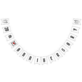 パーソナライズされたバイクもしくは自転車に乗る人結婚カップル バンティングフラッグ