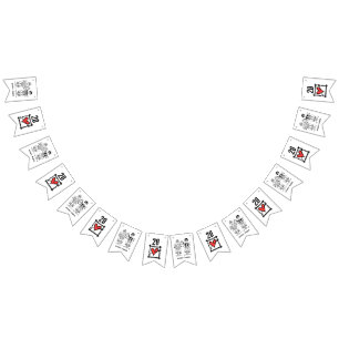 パーソナライズされたバイクもしくは自転車に乗る人結婚カップル バンティングフラッグ