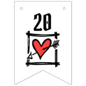 パーソナライズされたバイクもしくは自転車に乗る人結婚カップル バンティングフラッグ (第2の旗)