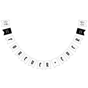 パーソナライズされたバイクもしくは自転車に乗る人結婚夫婦 バンティングフラッグ