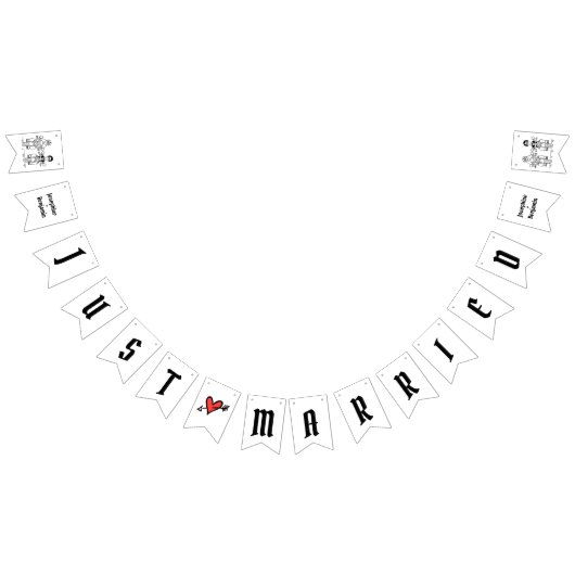 パーソナライズされたバイクもしくは自転車に乗る人結婚夫婦 バンティングフラッグ (全)