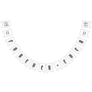 パーソナライズされたバイクもしくは自転車に乗る人結婚夫婦 バンティングフラッグ