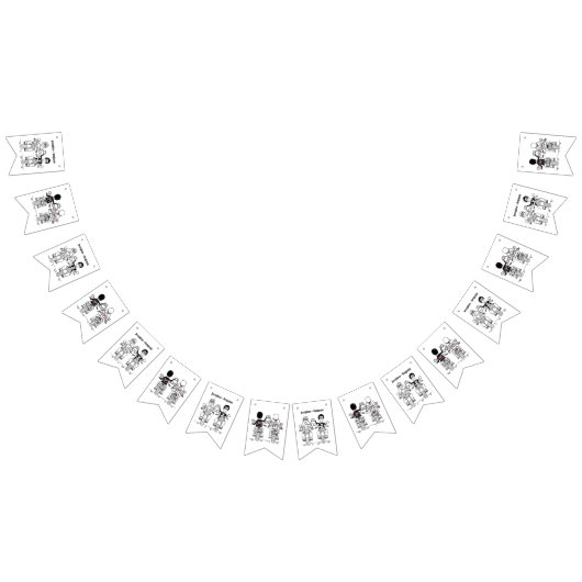 パーソナライズされたバイクもしくは自転車に乗る人結婚夫婦 バンティングフラッグ (全)