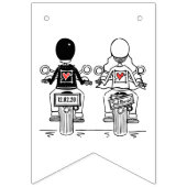 パーソナライズされたバイクもしくは自転車に乗る人結婚夫婦 バンティングフラッグ (第2の旗)