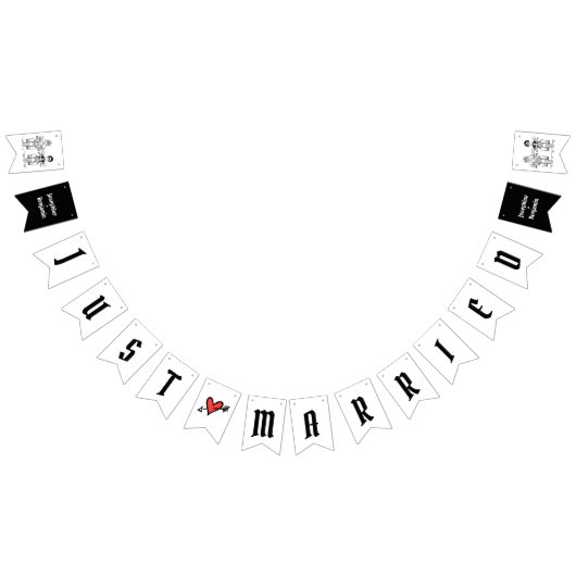 パーソナライズされたバイクもしくは自転車に乗る人結婚夫婦 バンティングフラッグ (全)