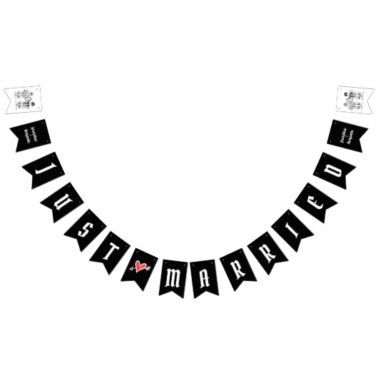 パーソナライズされたバイクもしくは自転車に乗る人結婚夫婦 バンティングフラッグ (全)