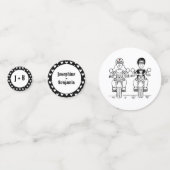 パーソナライズされたバイクもしくは自転車に乗る人自動二結婚輪車台 コンフェッティ (正面)