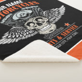 パーソナライズされたバイクもしくは自転車に乗る人飛んでいるスカルショップ  シェルパブランケット (3/4)