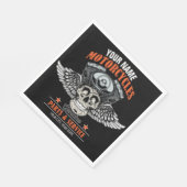 パーソナライズされたバイクもしくは自転車に乗る人飛んでいるスカルショップ スタンダードランチョンナプキン (角)