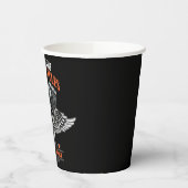 パーソナライズされたバイクもしくは自転車に乗る人飛んでいるスカルショップ 紙コップ (左)