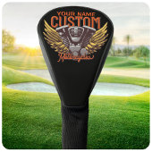 パーソナライズされたバイクイーグルウィングバイクもしくは自転車に乗る人ガレージ ゴルフヘッドカバー