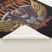 パーソナライズされたバイクイーグルウィングバイクもしくは自転車に乗る人ガレージ シェルパブランケット (3/4)