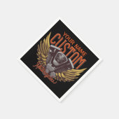 パーソナライズされたバイクイーグルウィングバイクもしくは自転車に乗る人ガレージ スタンダードカクテルナプキン (角)