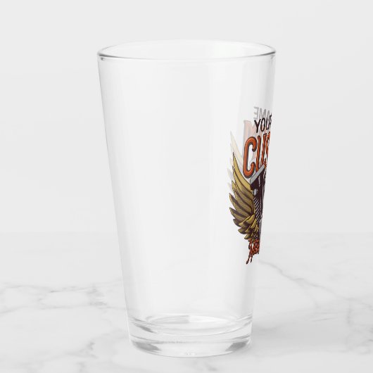 パーソナライズされたバイクイーグルウィングバイクもしくは自転車に乗る人ガレージ タンブラーグラス (右)