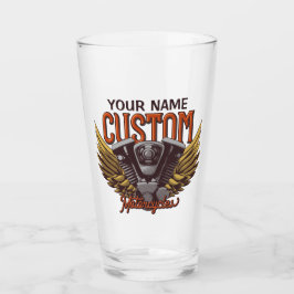 パーソナライズされたバイクイーグルウィングバイクもしくは自転車に乗る人ガレージ タンブラーグラス