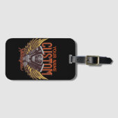 パーソナライズされたバイクイーグルウィングバイクもしくは自転車に乗る人ガレージ ラゲッジタグ (正面横)